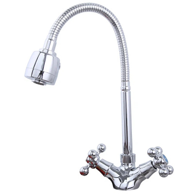 Смеситель для кухни хром гибкий излив F4319