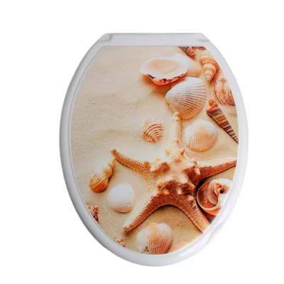 Сиденье для унитаза "Универсал Декор" Ракушка белая на песке Росспласт