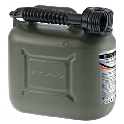Канистра для ГСМ вертикальная, 5 л., пластиковая, усиленная// Stels