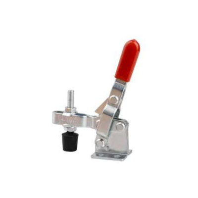 Замок прижимной бугельный вертикальный с горизонтальным основанием, цинк									