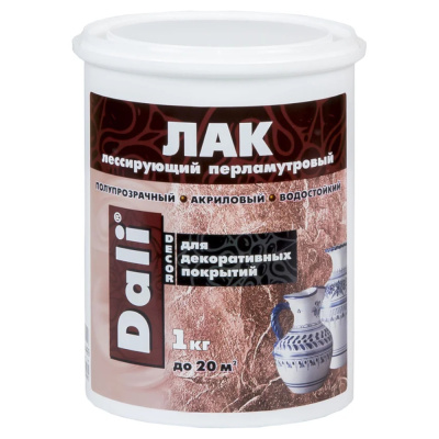 ЛАК ЛЕССИРУЮЩИЙ "DALI-DECOR" ПЕРЛАМУТР. ЗОЛОТО 1 КГ (1/6) "РОГНЕДА"