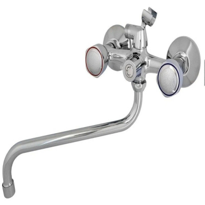 Смеситель для ванны излив 300мм(дивертор в корпусе)(латунь)(10) Ledeme L2309 