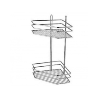 Полка угловая 2-х ярусная трапеция 2 борта