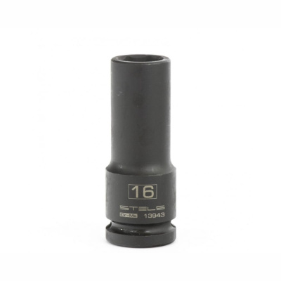 Головка ударная удлиненная шестигранная, 16 мм, 1/2", CrMo// Stels