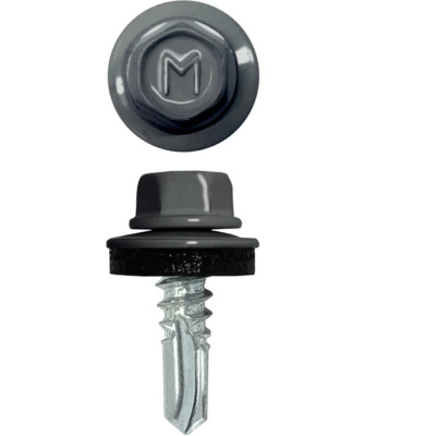 Саморез кровельный Daxmer 5,5х19 RAL 7024 сверло №3 (250 шт)