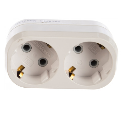 Тройник на 2 гнезда с заземлением 16А