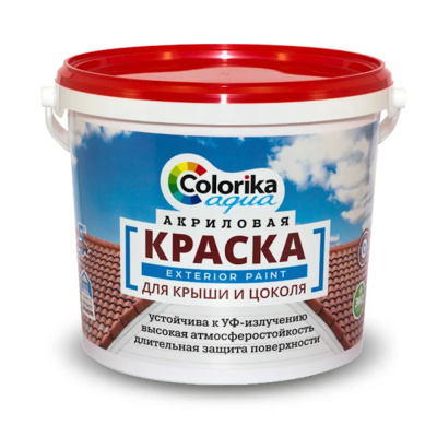 Краска "Colorika Aqua" для крыши и цоколя шоколад 12 кг
