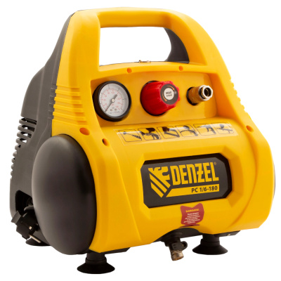 Компрессор воздушный безмасляный РС 1/6-180, 1,1кВт, 180 л/мин, 6л//DENZEL