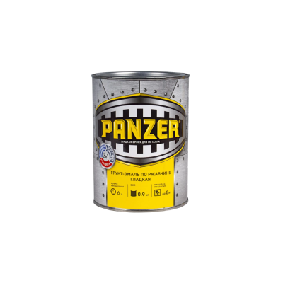 Грунт-эмаль по ржавчине гладкая "PANZER" зеленая 0,9кг