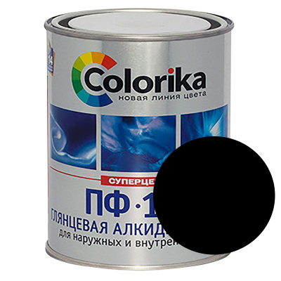 Эмаль ПФ-115 "Colorika" черная 6кг