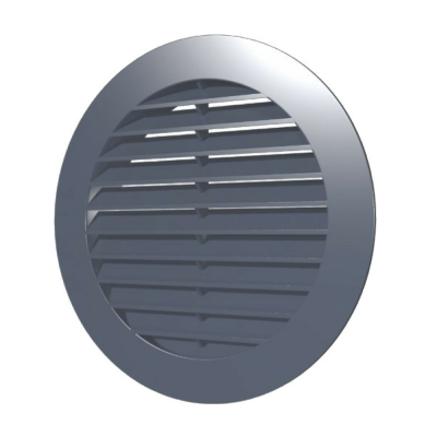 Решетка наружная вентиляционная круглая D130 с фланцем D100, ASA, серая 10РКН сер