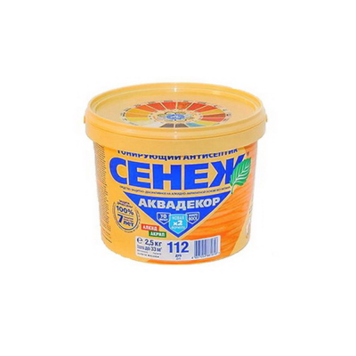 Антисептик тонирующий СЕНЕЖ АКВАДЕКОР Х2-112 (дуб)-2,5кг