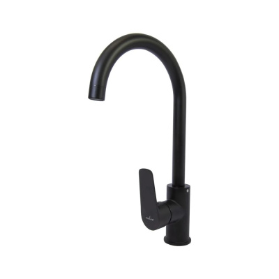 Смеситель для кухни 35k MIXLINE МЛ14-032(ML14-032BL)выс.излив б/отв бок.п/гайку ЧЕРНЫЙ (без подводки