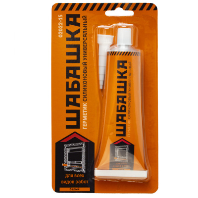 Герметик силикон. универсальный белый 85 мл (12/144) Шабашка