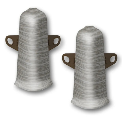 Угол для плинтуса 70мм "Деконика" Дуб пепельный / 210 наружный (комплект)										