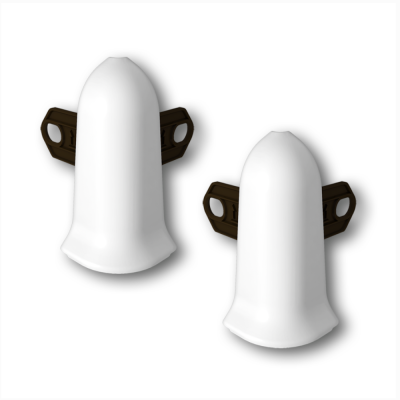 Угол для плинтуса 55мм "Идеал Классик" Белый / 001 наружный (комплект)										