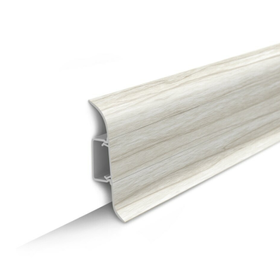 Плинтус напольный с центральной планкой 55мм 2,2м "Идеал Классик" Клен белый / 267									