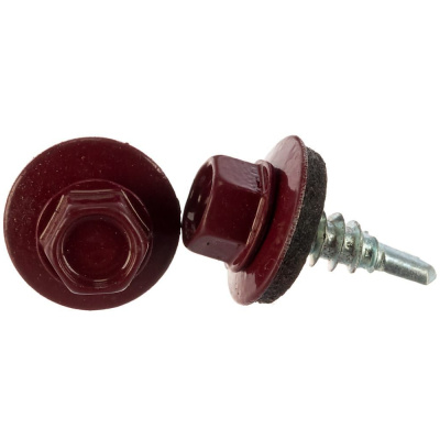 Саморез кров. сверло 4,8х19 RAL 3005 винно-красный