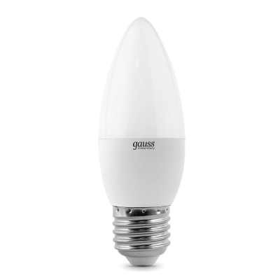 Лампа светодиодная LED 6вт 230в Е27 теплый мат.свеча Gauss