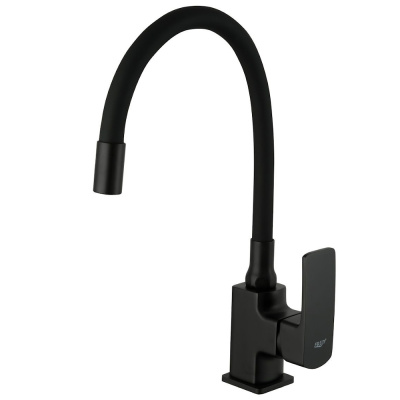 СМЕСИТЕЛЬ ДЛЯ КУХНИ R43152 ГИБКИЙ ИЗЛИВ, ЧЕРНЫЙ (1/10) "FRUD"