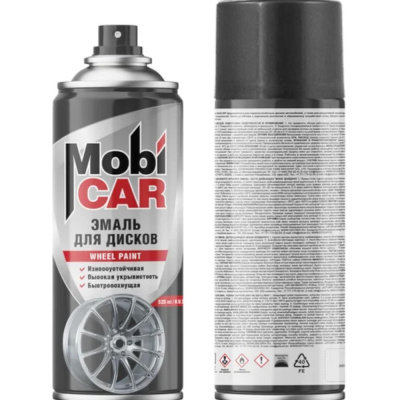 Эмаль для дисков MobiCAR, 520 мл, чёрный