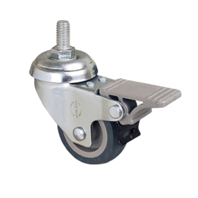 Колесо аппаратное с болтом М10 с тормозом  50 мм ( EP05 MKT 50F ), диск-полипропилен