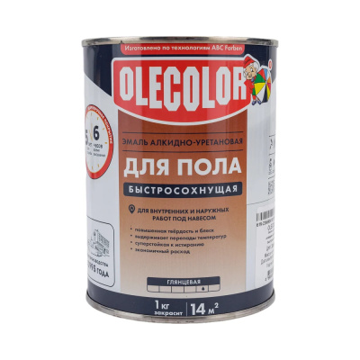 Эмаль для пола алкидно-уретановая быстросохнущая (6ч)золотистый 2,7 кг OLECOLOR