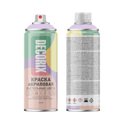 Краска аэрозольная универсальная  Пастельные цвета DECORIX, 520 мл, пастельный фиолетовый
