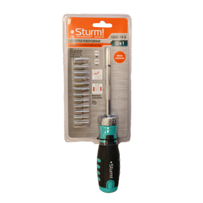 Отвертка реверсивная с автомат. битодержателем 12 в 1 Sturm!
