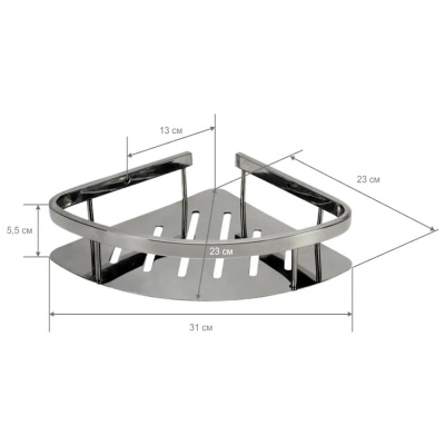Полка для ванной комнаты угловая P380-1 