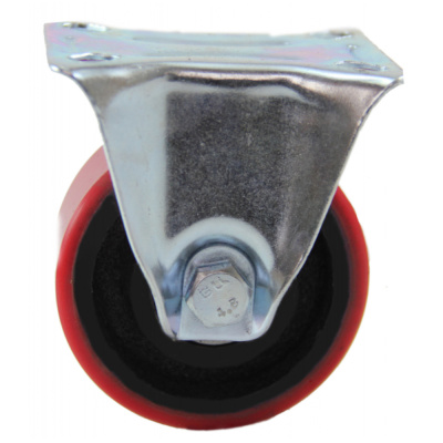 Колесо  б/г полиуретан. неповорот. ПОЛИПРОПИЛЕН КРАСНЫЙ 125мм (Medium)