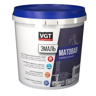 Эмаль ВД-АК-1179 универсал. супербелая матов. 1,5кг (4) "ВГТ"