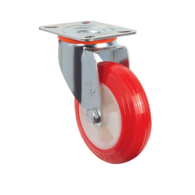 Колесо  полиуретановое поворотное 100 мм ( EM01 ZKP 100 ), диск-полиамид