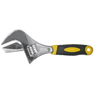 Ключ разводной "Техно" CrV, узкие + переставная губки, шкала, увеличен.захват, прорезин.ручка 200 мм