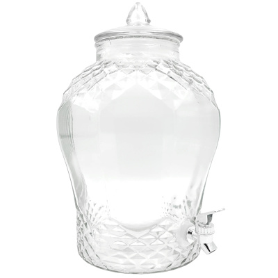 Бутыль "Лимонадница"  8л резная с пластик. краником + стекл.крышка 1/6