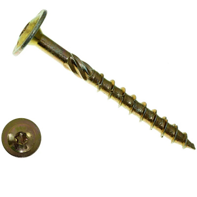 Шуруп конструкционный для дерева с прессшайбой 8,0х160 желт.