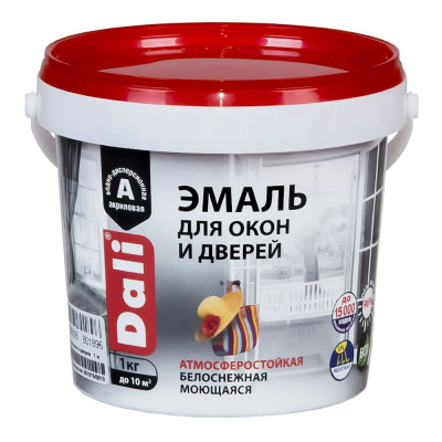 ЭМАЛЬ АКРИЛОВАЯ "DALI" ДЛЯ ОКОН И ДВЕРЕЙ 1 КГ (1/6) "РОГНЕДА"