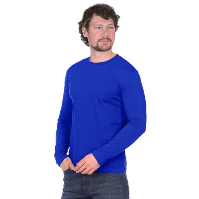 Футболка длинные рукава васильковая 160г/м2 р. XXL (ЧЗ)
