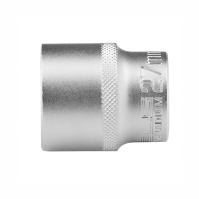 Головка торцевая, 27 мм, 12-гранная, CrV, под квадрат 1/2", хромированная// Stels