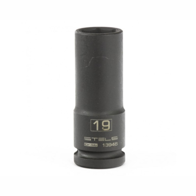 Головка ударная удлиненная шестигранная, 19 мм, 1/2", CrMo// Stels