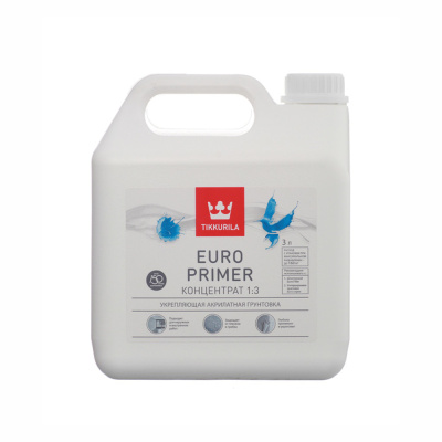 ГРУНТОВКА АКРИЛОВАЯ (КОНЦЕНТРАТ) "ТИККУРИЛА" ЕВРО ПРАЙМЕР  3 Л (1) 