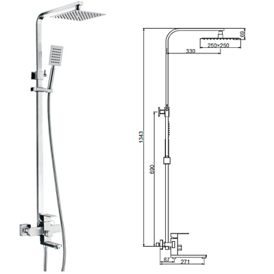 Система душевая F24802 нержавейка
