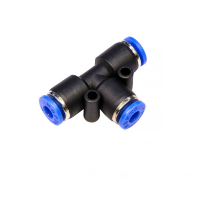 Фитинг пневматический цанговый пластиковый Т-образный PUТ 4