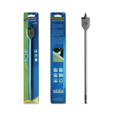 Сверло ПРАКТИКА перовое по дереву 28х300мм в блистере