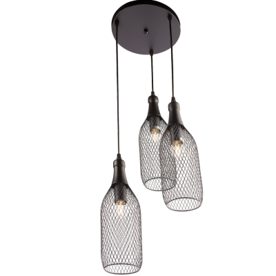 Светильник Rivoli подвесной Martina 5074-203 3хE27 60W черн 320х320х900 IP20 1601