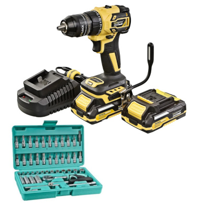 Дрель аккум HCD2065BLC Hanskonner,18В + подарок набор инструмента 1045-20-S48SP 48 предм.