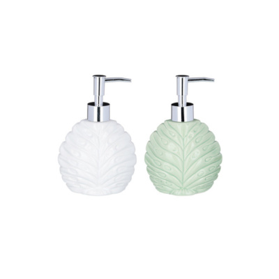 Дозатор для жидкого мыла "Перо павлина" керамика 2 цвета