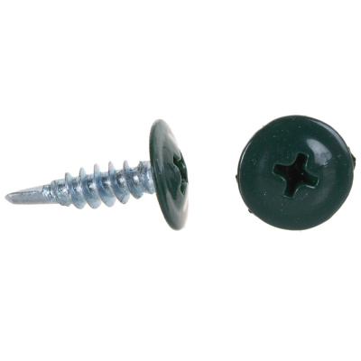 Саморез 4,2х19 RAL6005 темно-зеленый, сверло