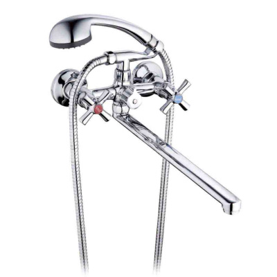Смеситель ванн керам.кран-букса FRAP встр/диверт,руч/крест, хром F22731-В