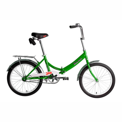 Велосипед KAMA 20 (20" 1 ск. рост. 14" скл.) зеленый/серебристый